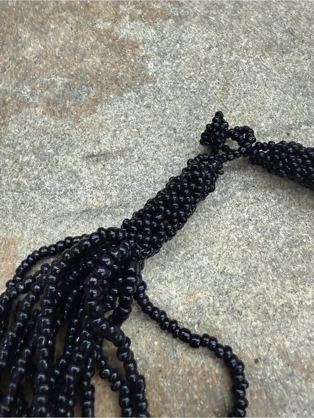 Black Multi-Strand Beaded Necklace - Elegant Women's Jewelry